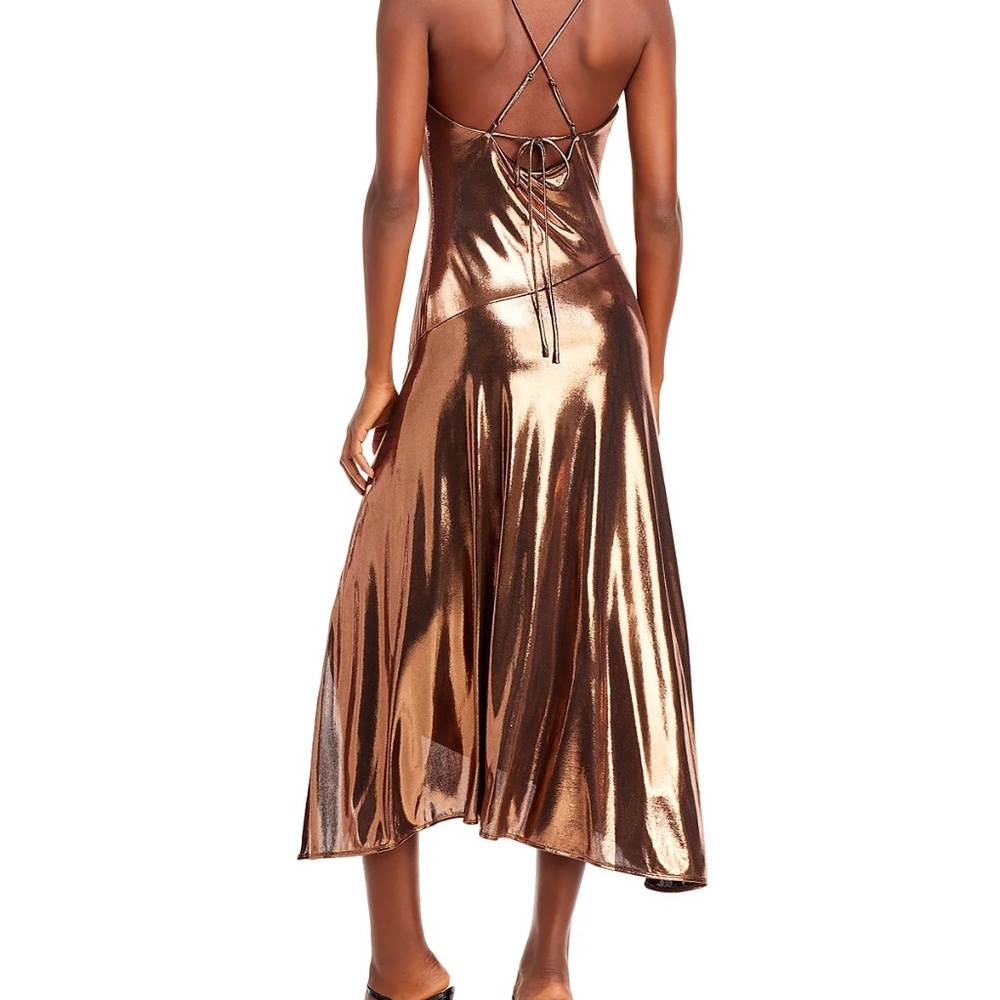 NWOT ASTR the Label Bronze Metallic Gais Midi Dress- NEW! - Picture 10 of 10